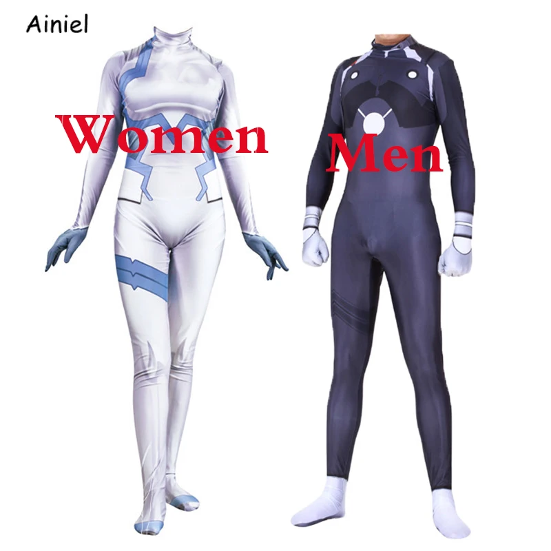 

Anime Darling In The Franxx Zero Two HIRO Cosplay Costumes Spandex 3D Printing Zentai Bodysuit Suit Jumpsuit for Kids Women Men