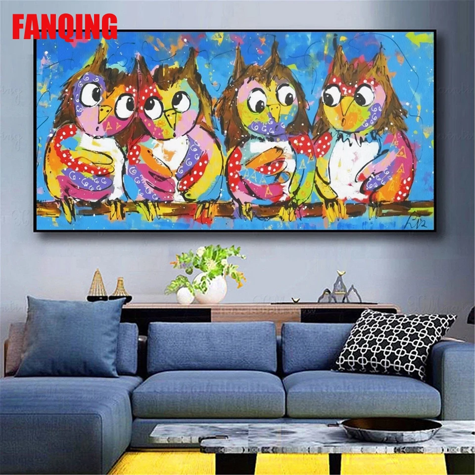 

5D алмазная живопись, мозаика, украшение в виде совы, рукоделие, полностью круглая Алмазная вышивка «сделай сам», картина Стразы с животными, домашний подарок