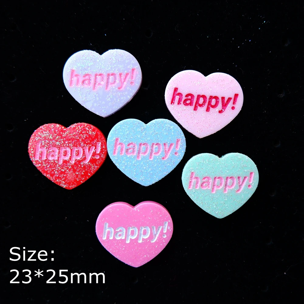 Каваи счастливое сердце flatback смолы кабошон для телефона деко волос лук diy