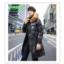 Cinessd высокое качество новая пуховая куртка длинная камуфляжная зимняя куртка мужская пуховая куртка зимняя одежда