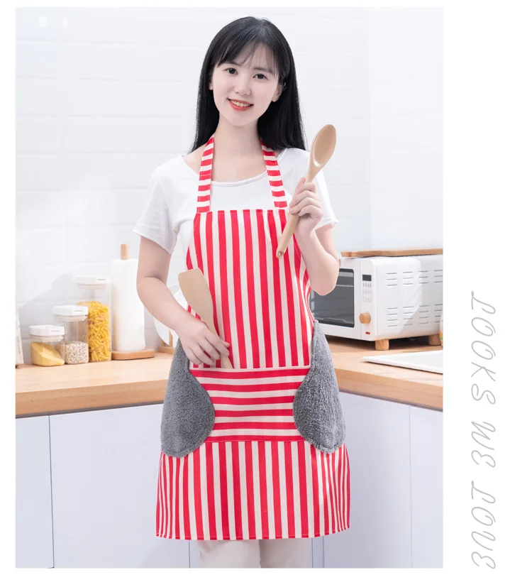 

Hand wipe apron waterproof and oil proof kitchen cooking waist storage kitchen apron cleaning apron