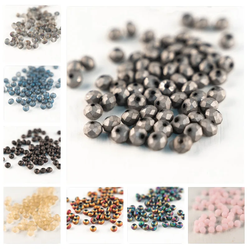 

MH2019 best selling matt multi-color glass beads 3*4mm 4*6mm 6*8mm Austrian cut fashion glass beads jewelry DIY production