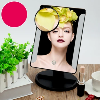 

10x Magnifying LED Makeup Mirror Home USB Charging Square Dimmable Countertop Apartment Adjustable Light Fashion Single Sided