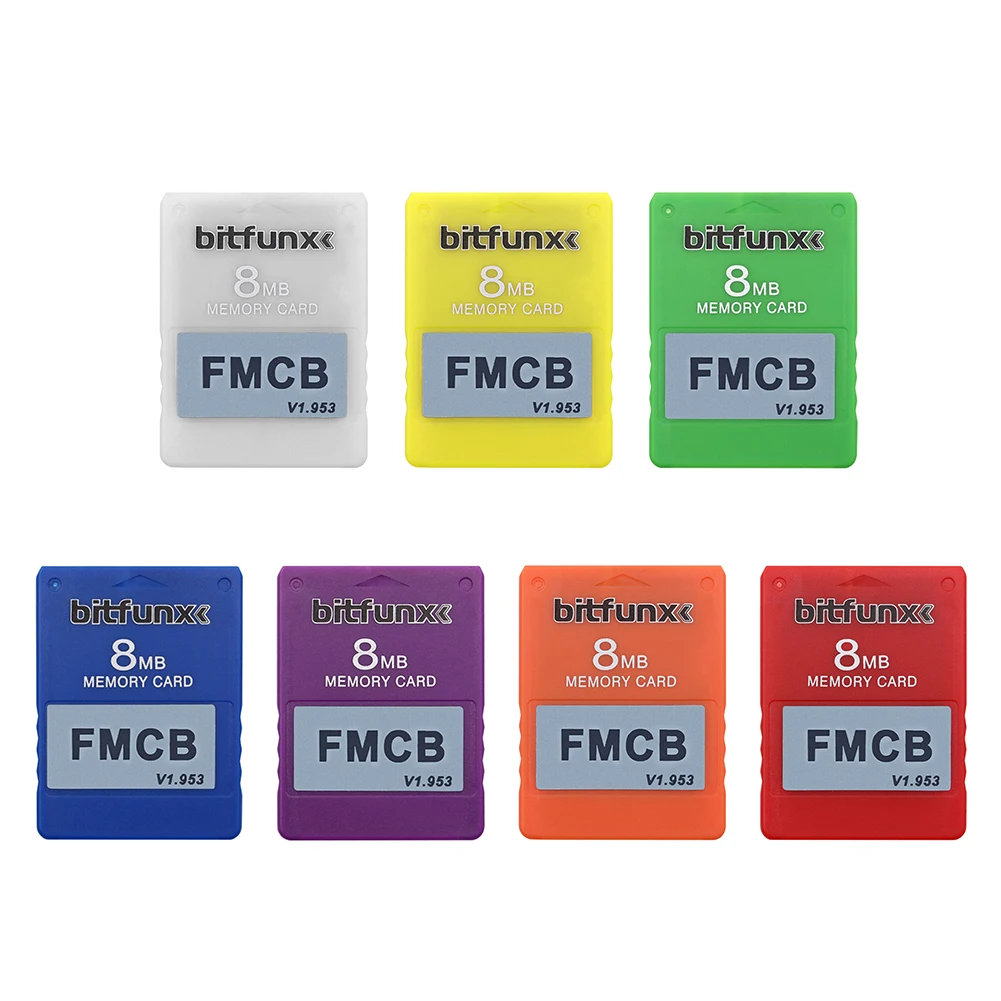 ALLOYSEED FMCB Free Mcboot Card 8mb Save Games Memory Card for Playstation2 Retro Video Game Console Blue Red Different Colors - ANKUX Tech Co., Ltd