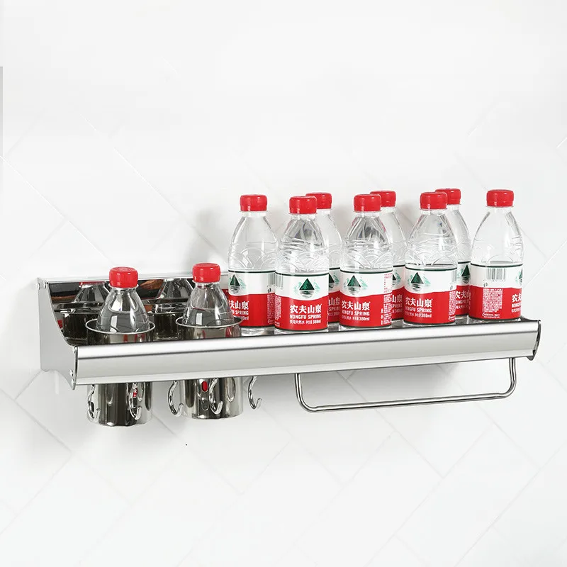 Stainless Steel Kitchen Appliances Storage Rack Wall Mounted Shelf for Cutlery Tools Towel Holder H - 4000292767584