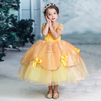 

Fancy Girl Princess Elsa Anna Dresses Sleeping Beauty Jasmine Rapunzel Belle Ariel Cosplay Costume Sofia Children Party Clothes
