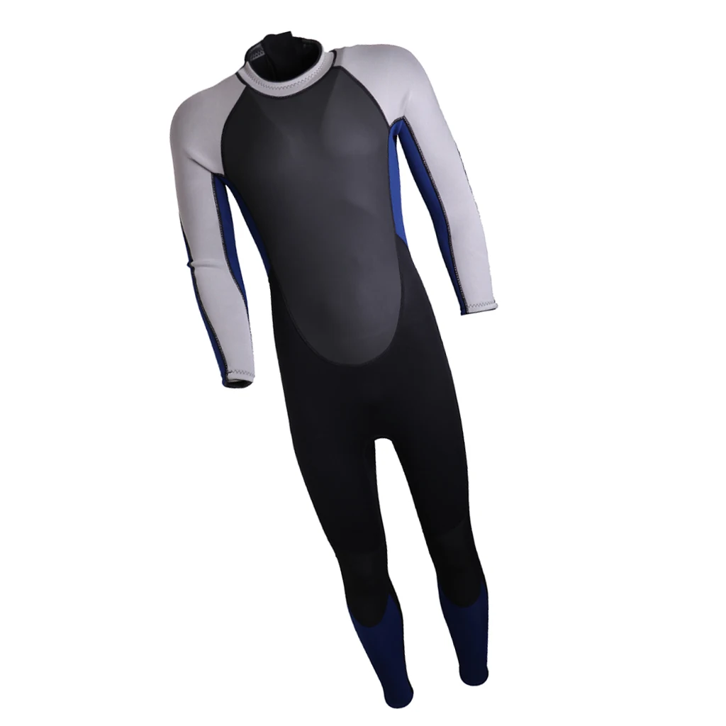 Mens 3mm Neoprene Surf Suit Back Zip Full Wetsuit Sports Skins Suit Wetsuits for Kayaking Snorkeling Scuba Diving 