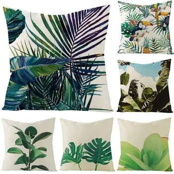 

Bird Flower Banana Leaf Throw Pillow Case Cushion Cover Home Bed Sofa Decor Pillowcase Pillow Covers Printed Cotton Pillow Case