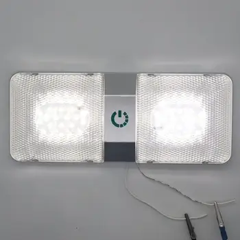 

48Led Dual Lamp Stepless Touch Dimmable Car Reading Light For Dc11-18V For 6000-6500K Eye Reading Lamp