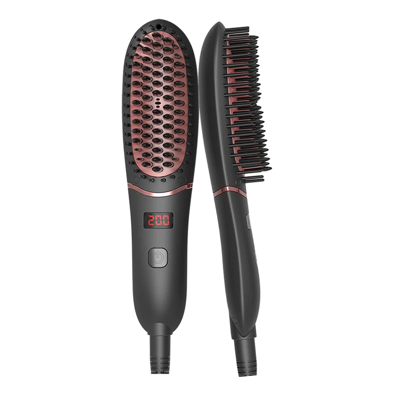 Электрический предотвращающие ожоги расческа-выпрямитель для волос с светодиодный Дисплей Ионная Щетка для волос пять-Регулировка скорости нагрева Температура