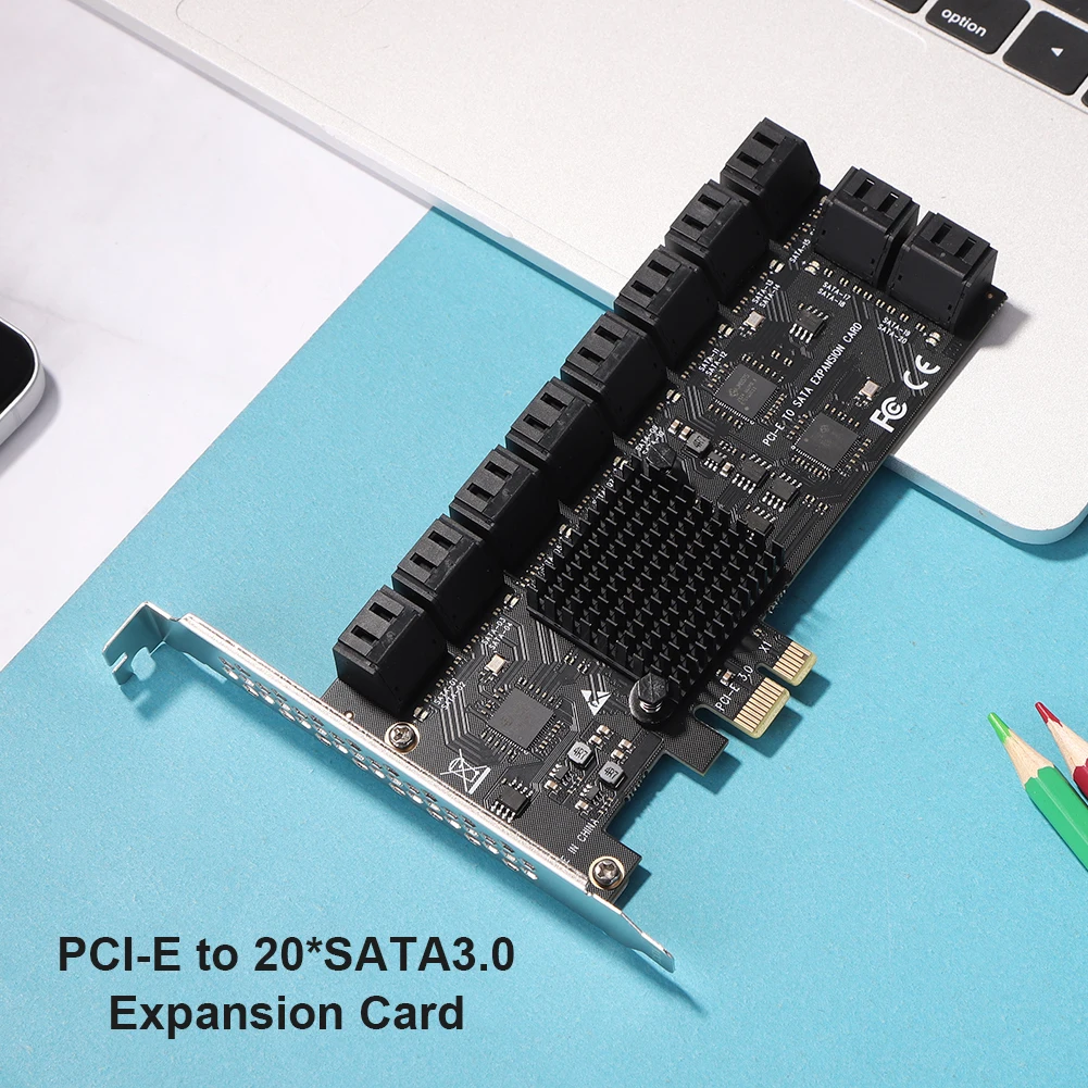 SA3112J PCIe Adapter - 20-Port PCI-Express X1 to SATA 3.0 Controller Expansion Card with 6Gbps High-Speed Mining Riser Description Image.This Product Can Be Found With The Tag Names Pci e sata controller card, Pci sata3 0 expansion card, Pcie sata 6g expansion card, Pcie sata controller card
