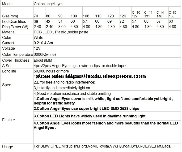 HochiTech Eexcellent молочно-белый Хлопковый чехол SMD angel eyes halo Кольцо комплект фары дневного света для hyundai Sonata i45 2009