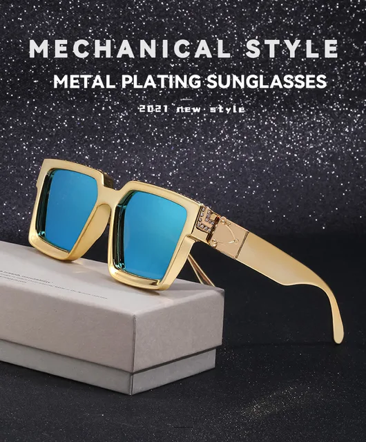 Lixx Retro Millionaire Square Metal Sunglasses