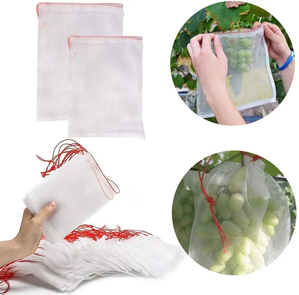 

50pcs Grape Protection Bags For Fruit Vegetable Grapes Mesh Bag Against Insect Pouch Waterproof Pest Control -Bird Garden