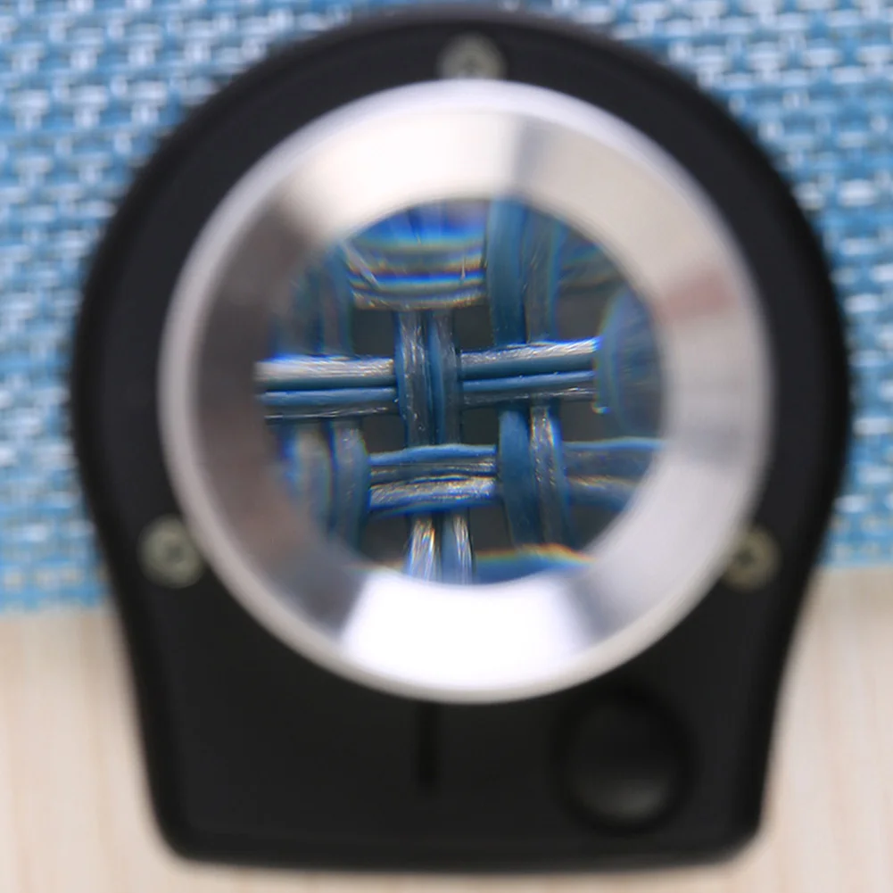 Fabric Metal 6LED UV Light Folding Magnifier Lighting Black Optical Lenses Magnifying Glass