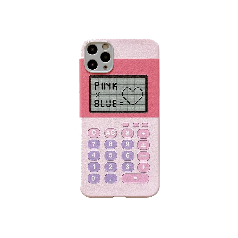 かわいいピンク電卓電話ケースiphone 12ミニ11プロマックスxs Max X Xr 8 7プラスse 格子縞の抗アンチ秋裏表紙 Phone Case Covers Aliexpress
