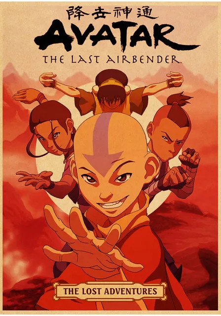 Cartoon Avatar The Last Airbender Kraftpaper Poster Home Decal Artwork  Painting Funny Wall Sticker For Coffee House Bar|Vẽ Tranh & Thư Pháp| -  AliExpress