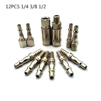 

Quick Connector 12-piece Set 1/4 Air Compressor Connector Pneumatic Connector Home Garden Supplies