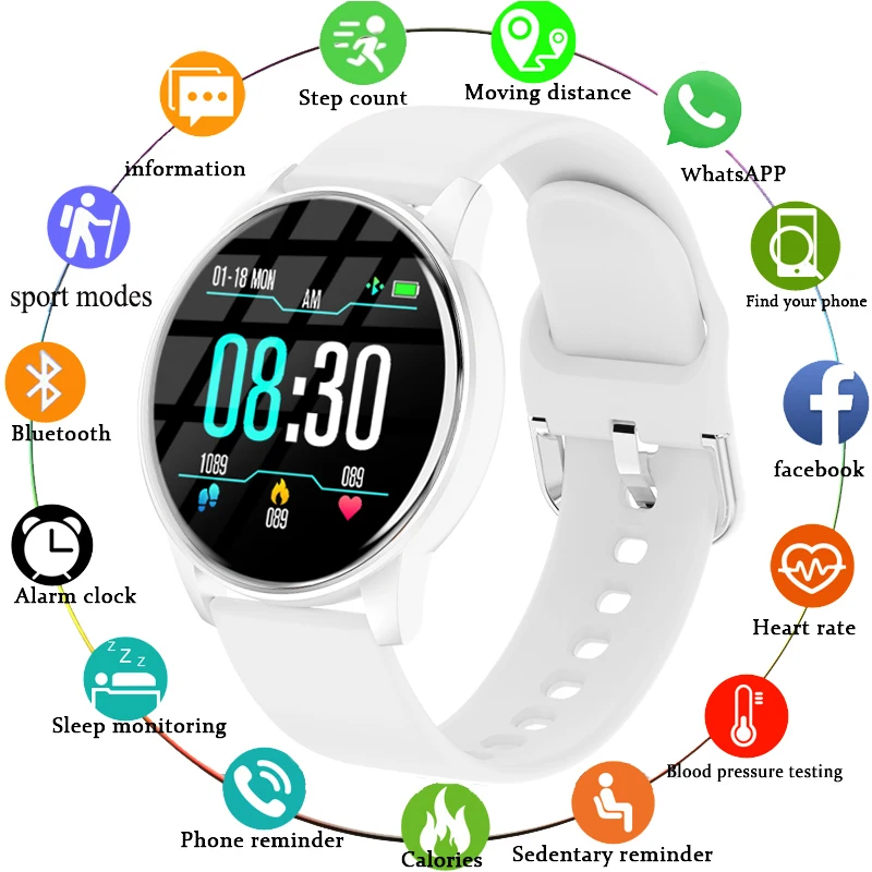 

LIGE New Smart Watch Women Men Smart watch For Android IOS Electronics Smart Watch Fitness Tracker Silicone Band Smart Watch+BOX