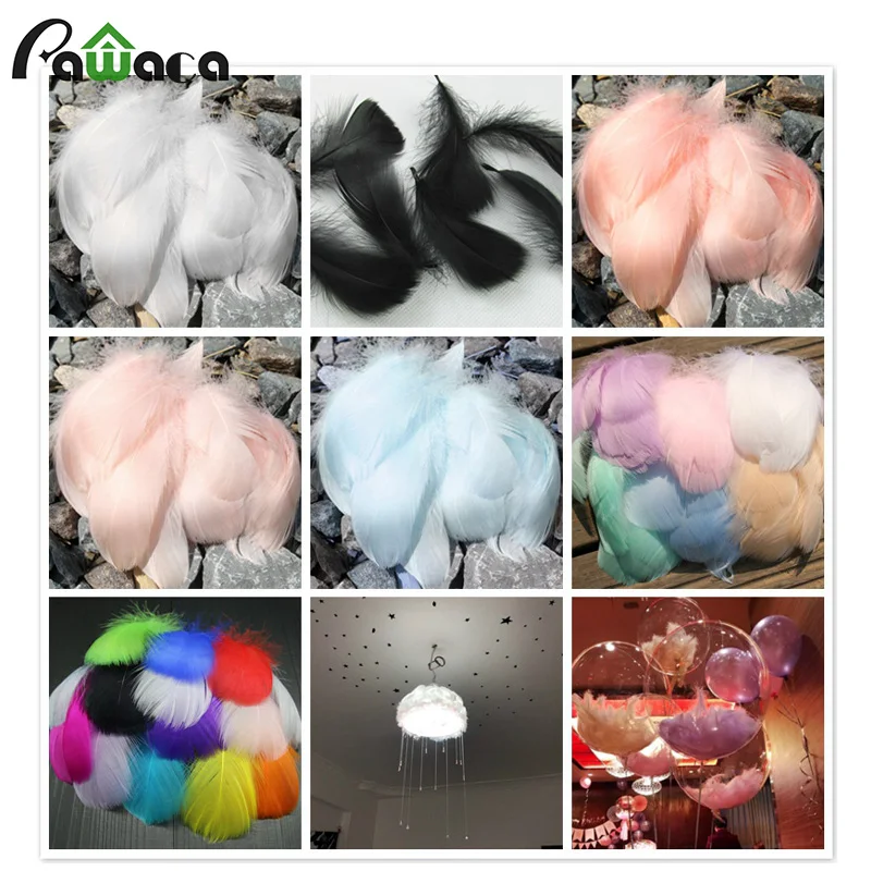 

Colorful Feathers, Goose Feathers 7 Colors For DIY Craft Floating Feather Wedding Home Party Decorations 1 Pack Of 100 Tablets