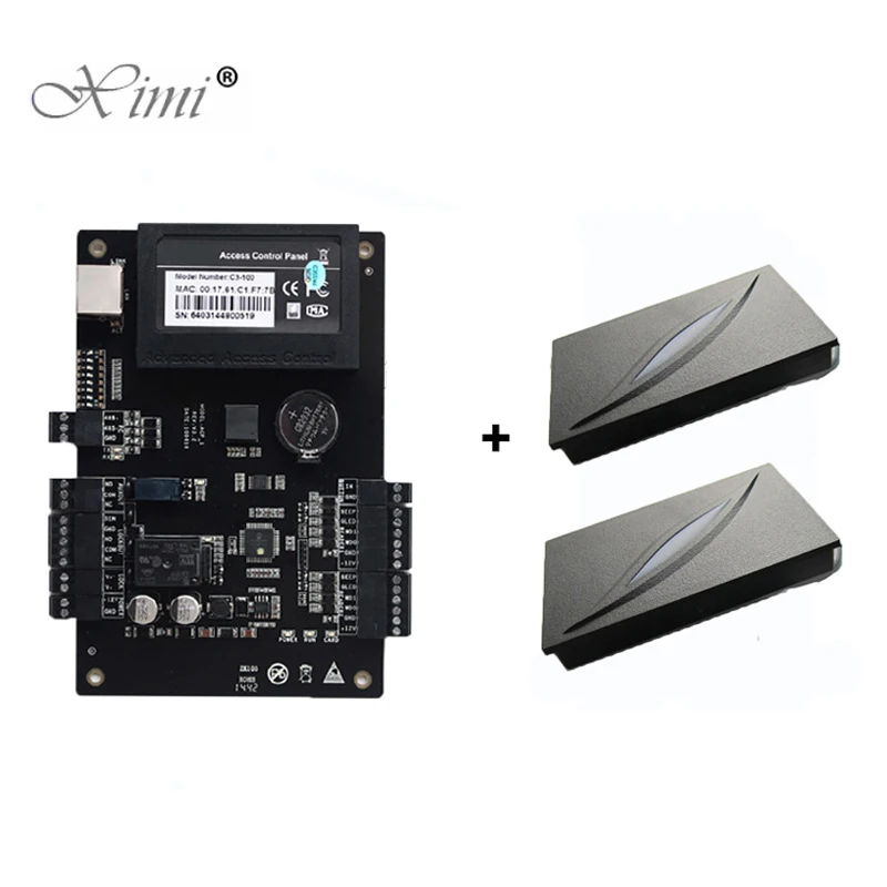 C3-100 N 2pcs KR100E Хорошее качество ZK C3-100 панель управления доступом двери с 2 шт 125 кГц карта ридер с TCP/IP связь 1 дверь Контролер доступа - Цвет: C3-100 N 2pcs KR100E