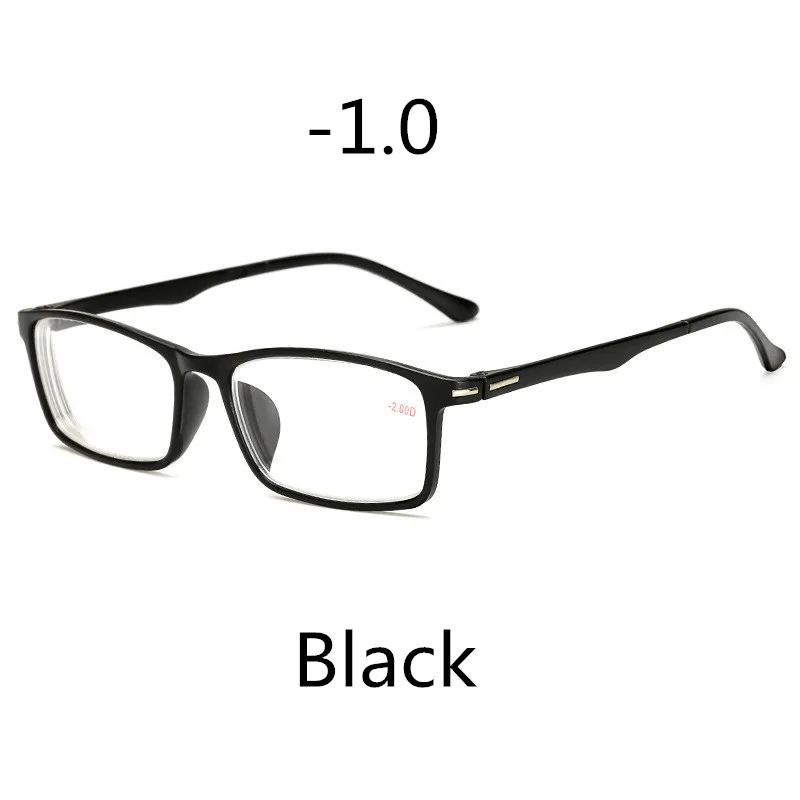 Black-100 Elbru ультра-светильник, анти-синий светильник TR90, маленькая оправа, студенческие очки для близорукости, женские и мужские квадратные оправы, близорукие очки - Цвет оправы: Black-100