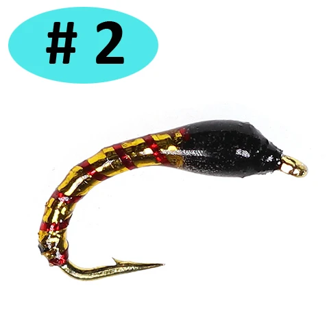 Color 2 ICERIO 8 шт. Midges Buzzer Nymphs мухи форели рыболовные приманки - Цвет: Color 2
