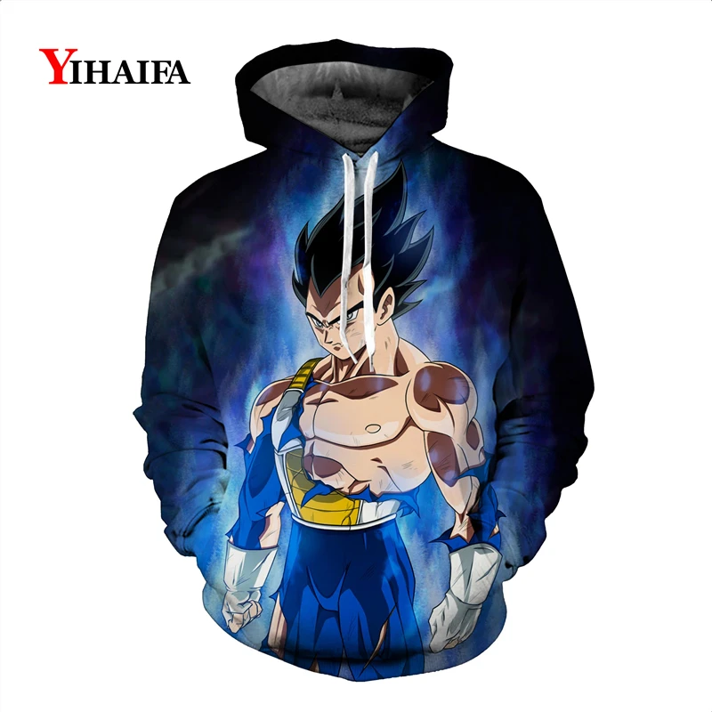 

Mens Sweatshirt Anime Hoodies 3D Dragon Ball Z Cartoons Fighting Vegeta Graphic Print Pullover Tracksuit Autumn Casual Tops