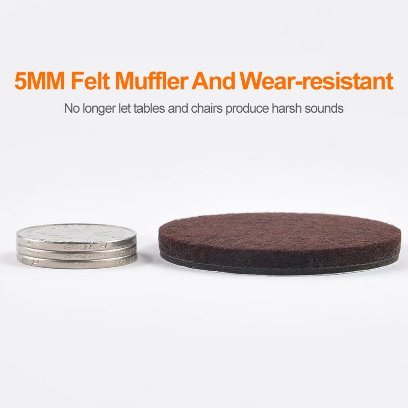 Self Adhesive Round Furniture Chair Leg Felt Pads Cover Caps Table Feet Floor Protectors 5mm Bottom Anti-Slip Pads for Furniture