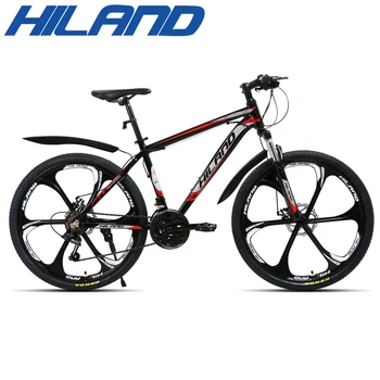 HILAND 26 inch 21 Speed Aluminum Alloy Suspension Fork Bicycle Double Disc Brake Mountain Bike and Free Gift Fenders 6