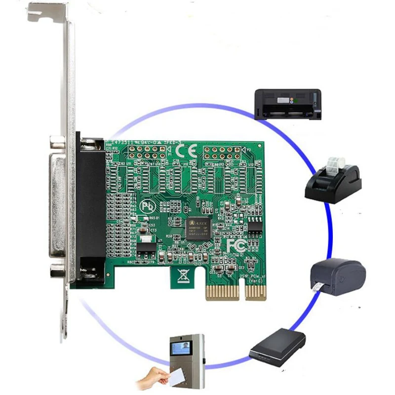 Высококачественный AX99100 параллельный порт DB25 25Pin pcie riser Card принтер LPT к PCI-E Express Card конвертер адаптер Прямая поставка