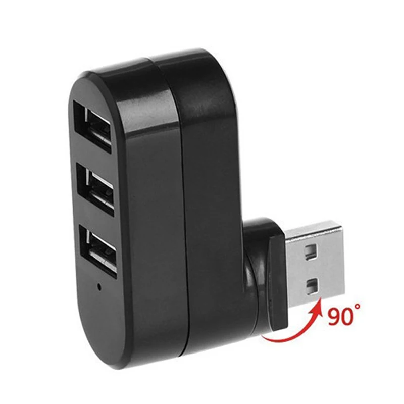 Вращающийся высокоскоростной usb-хаб с 3 портами 2,0 USB разветвитель адаптер для ноутбуков/планшетных ПК периферийных устройств