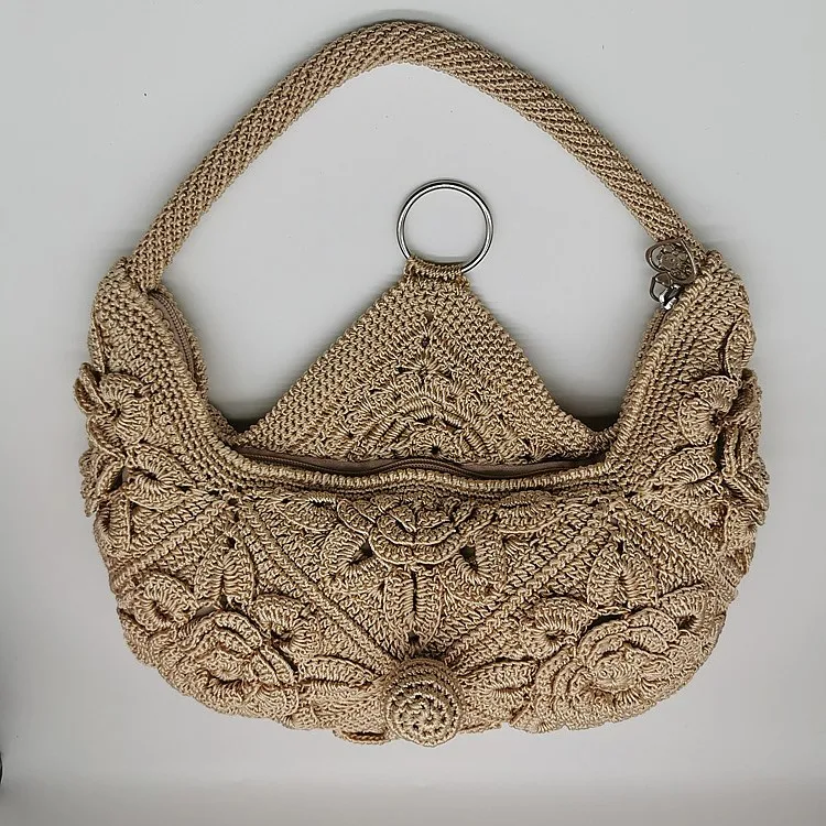 Hand-woven Women Bag Wool Crochet Cute Homemade Diy Material Handbag Woolen Shoulder Bag Casual Total Crochet Bag Female