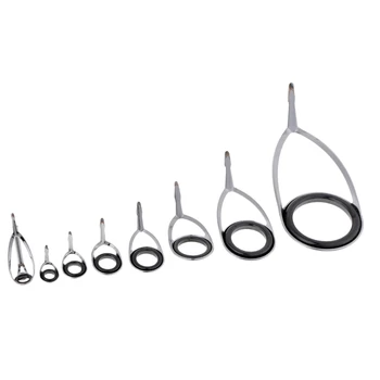 

8 Pieces Stainless Steel Fishing Rod Guide Set Rod Guide Tip Ring Hook