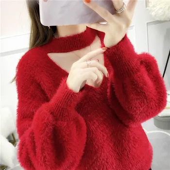 

2020 OHCLOTHING 9137 real photo new wool neckline hole loose sweater 68-1f 7 rows 4 shelves