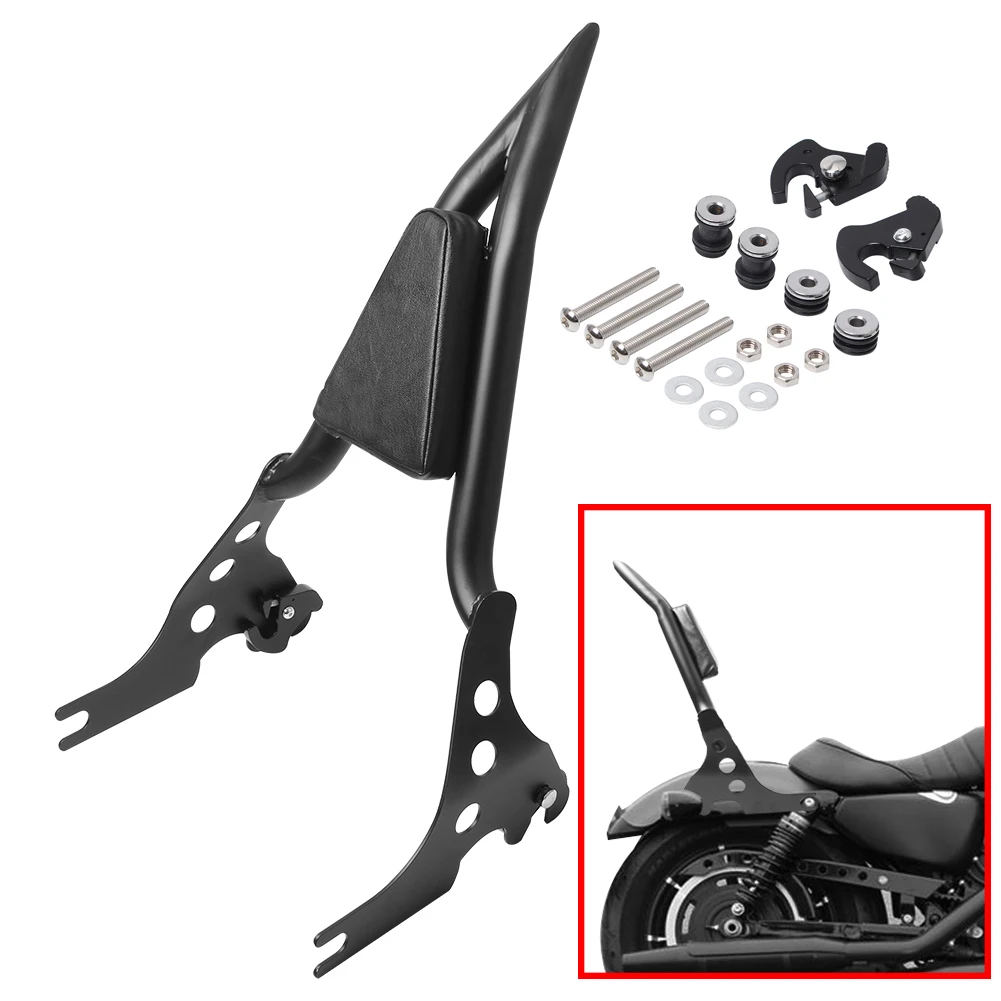 

Motorcycle Detachable Rear Passenger Sissy Bar Backrest Cushion Pad For Harley Sportster XL 883C 883R 1200R 1200C 2009-2021 2020