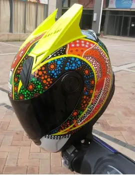 

New Malushun Motorcycle Helmet ABS Pure Material Racing Helmet Anti-fog Helmet Full Helmet 37