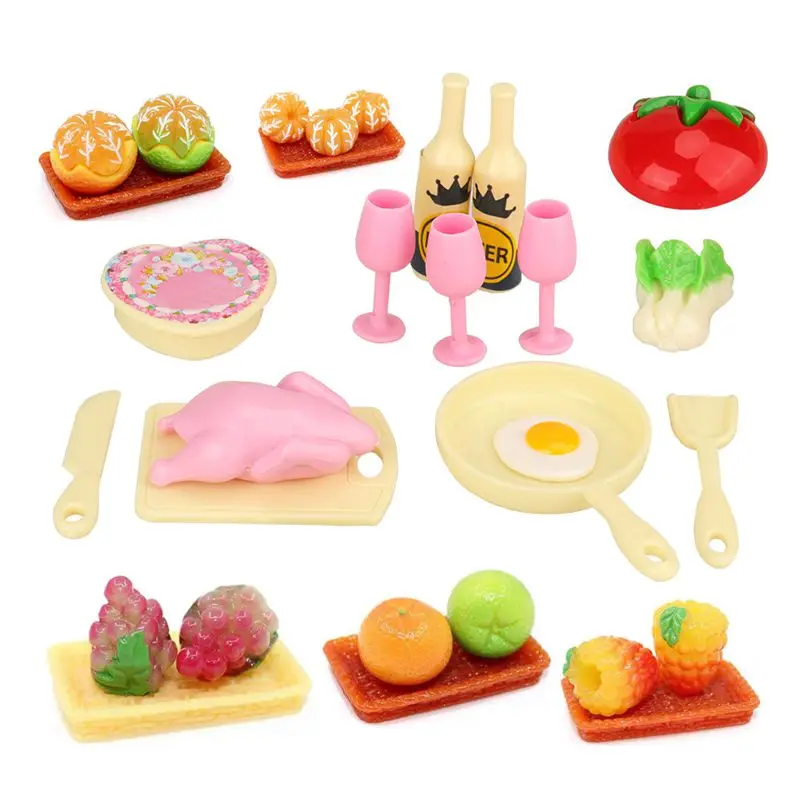 Moda 30 pçs/lote mini comida para barbie crianças jogo casa de bonecas em  miniatura alimentos 1:6 boneca acessórios crianças brinquedos presentes