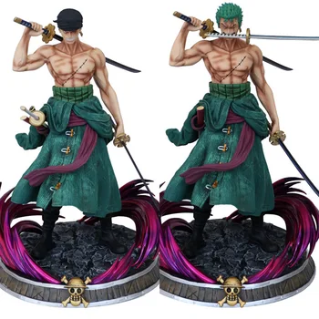 

One Piece 1/5 Roronoa Zoro Statue The Straw Hat Pirates Bust Three Blades Two Head Sculptures GK Action Figure Toy