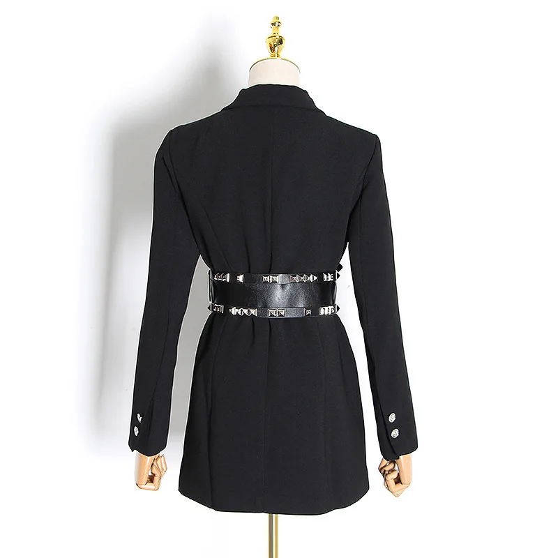 Personality British Style Retro Top 2020 Early Spring New Black Belt Waist Small Suit Jacket Fashion Trend Black Suit Women - 4.00068E+12 Personality British Style Retro Top 2020 Early Spring New Black Belt Waist Small Suit Jacket Fashion Trend Black Suit Women - 4.00068E+12