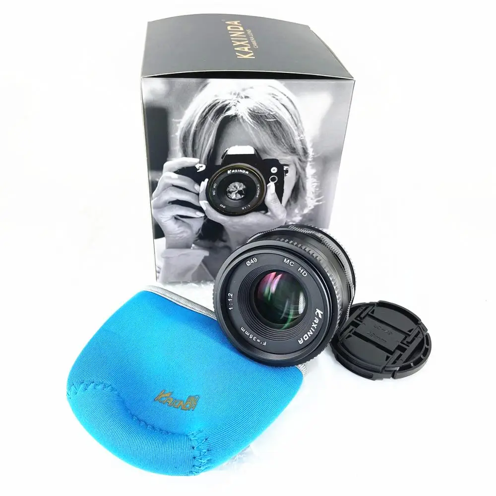 Объектив Kaxinda 35 мм f/1 2 ручной Prime Fuji X MFT EF-M E Mount для Sony Fujifilm Olympus Canon Panasonic Mirrorless Camera F1.2