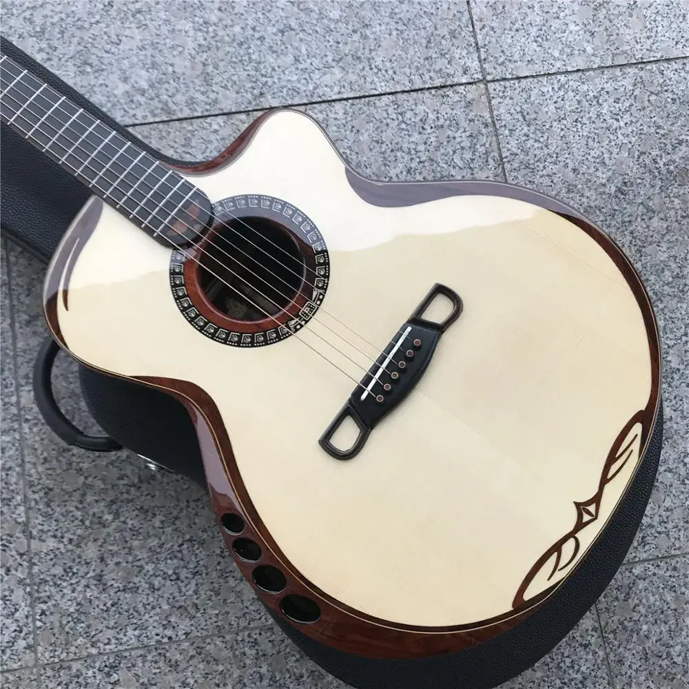 Merida аналоговый SADHU 41 дюймов, однотонное платье с длинными рукавами и деревянная акустическая Гитары, AAA елового и палисандр Гитары