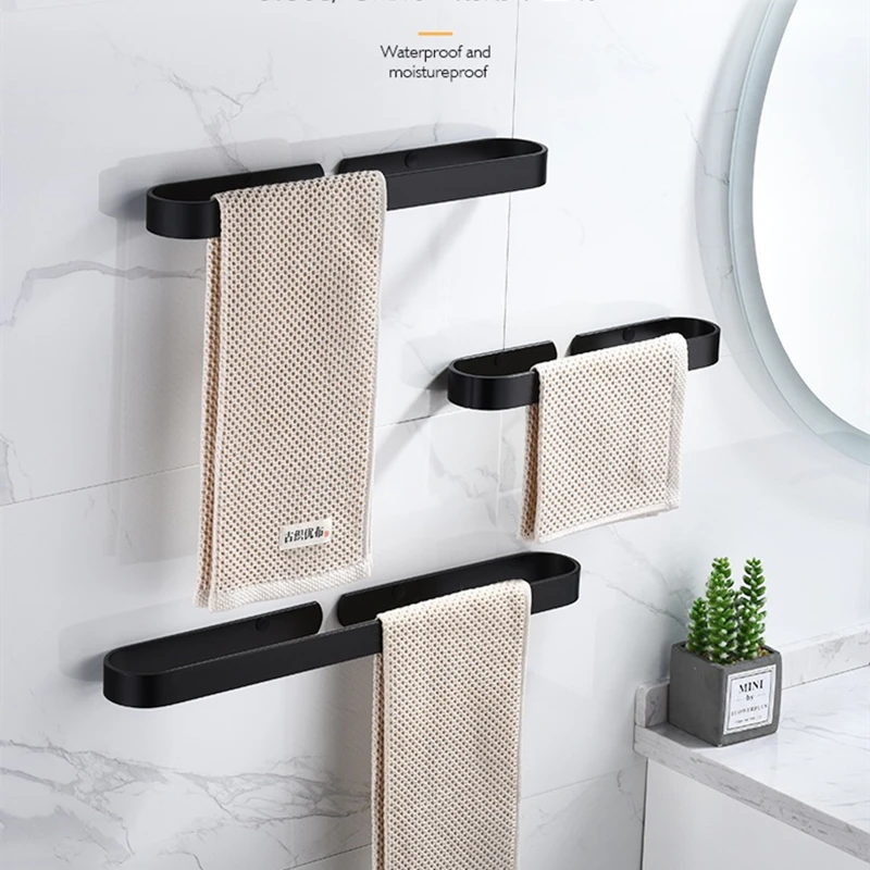 Toilet Paper Holder Towel Hook Bathroom Hardware Set Bathroom Hardware Accessories Bathroom Hardware Kit Black Aluminum Toilet Paper Holder Nail-Free Glue Kitchen Accessories Towel Rack Single Hook Tissue Rack