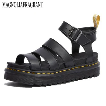 

Summer Women Shoes Flat Beach Sandals Fashion Genuine Leather Roma Solid Peep Toe Sandals Casual platform Sandals Ladies hy640