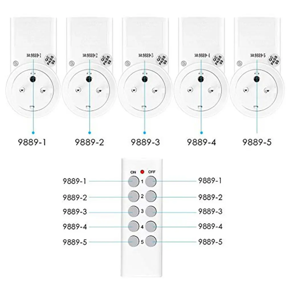 Набор из 5 программируемых удаленных розеток Kyg беспроводная домашняя Автоматизация розетка два пульта дистанционного управления и четыре