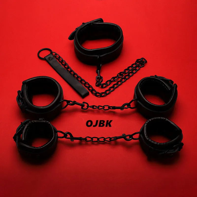 Секс SM игры из искусственной кожи Ретро Регулируемые наручники ограничения