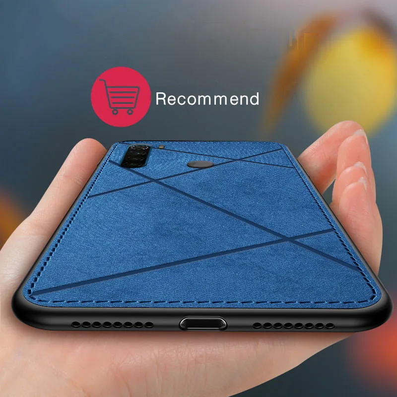 Для xiaomi redmi note 8t чехол противоударный redmi note 8t тканевый силиконовый чехол capas полная защита бизнес-Чехол
