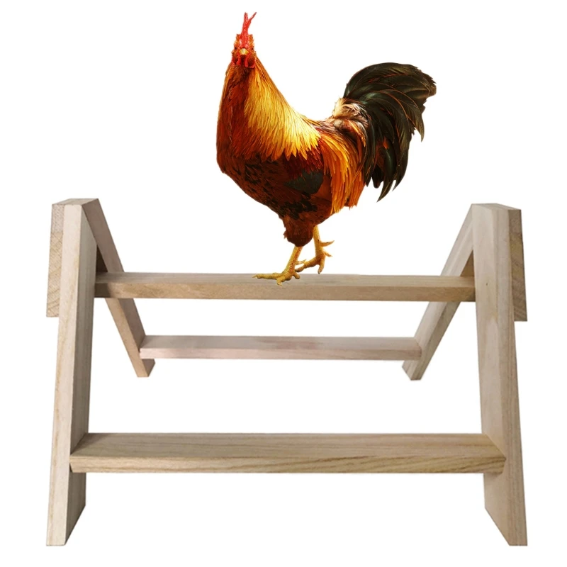 Chicken Perch Wood Stand Pet Hens Large Bird Parrot Coop Roosting Handmade Wooden Tripod Stand
