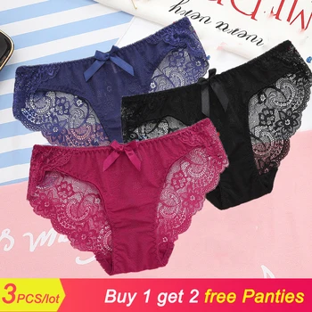 

Ladies Underwear Sexy Lace Panties Briefs M-XL Size Hollow Out Low Waist Cotton Intimates New Great Deal