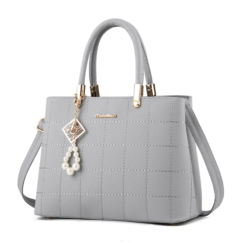 Женская сумка модная кожаная сумка через плечо женская сумка-мессенджер роскошные дизайнерские сумки через плечо Famale жемчужная подвеска сумки - Цвет: XPSW140 Gray